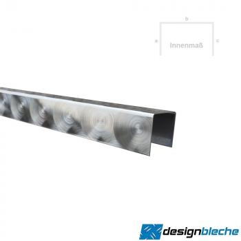 Edelstahl U-Profil V2A D50 marmoriert 1,5mm